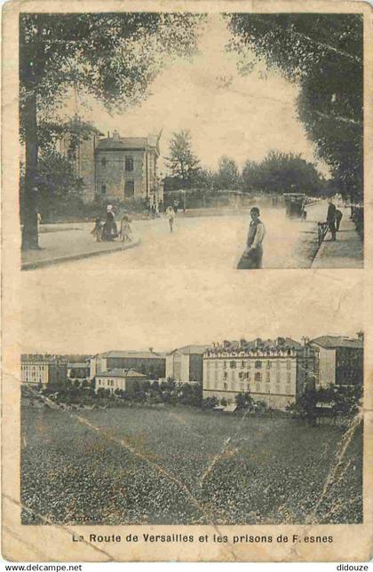 94 - Fresnes - La route de Versailles et les prisons de Fresnes - Multivues - Animée - CPA - Etat grosses froissures - V