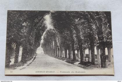 Cpa 1923, Gournay en Bray, promenade des boulevards, Seine Maritime 76