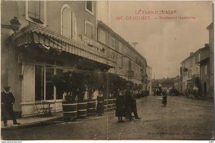 Tarn - Graulhet - Boulevard Gambetta - Carte postale avec correspondance - 20 juillet 1915