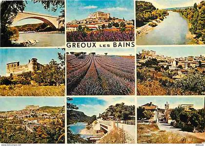 Carte Postale - 04 - Gréoux les Bains - Multivues - Champs de lavande - Flamme Postale de Gréoux les Bains - CPM - Voir