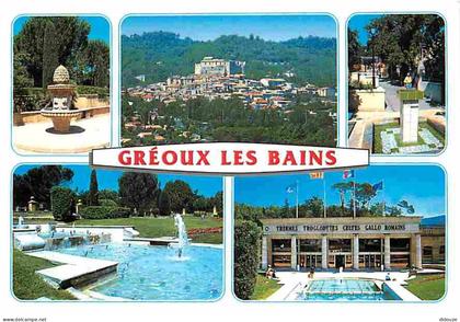 Carte Postale - 04 - Gréoux les Bains - Multivues - Jets d'eau - Flamme Postale de Gréoux les Bains - CPM - Voir Scans R