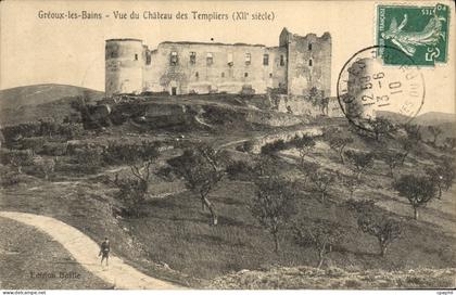 CPA Greoux les Bains Vue du Chateau des Templiers