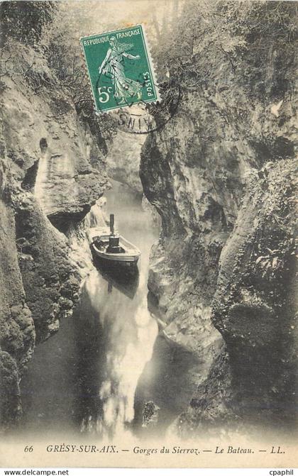CPA Gresy sur Aix Gorges du Sierroz Le Bateau