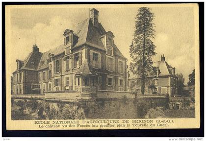 cpa du 78 Grignon - école Nationale d' Agriculture -- le Château vu des Fossés ( au premier plan la Tourelle)    OCT27b