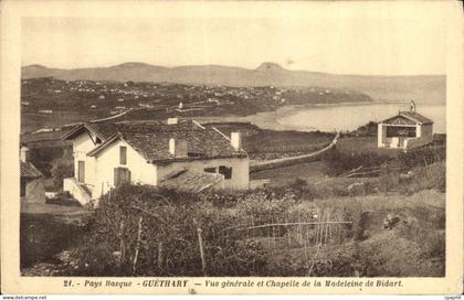 CPA Pays Basque Guethary Vue Generale et Chapelle de la Madeleine de Bidart