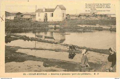 33 - Gujan Mestras - Réserves à poissons - Port des pêcheurs - Animée - Correspondance - CPA - Voir Scans Recto-Verso