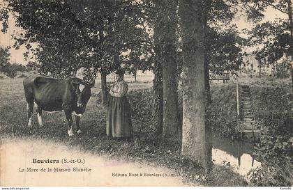 bouviers , guyancourt * la mare de la Maison Blanche * villageois vache