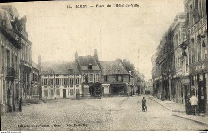 CPA Ham Place De I'Hotel De Ville