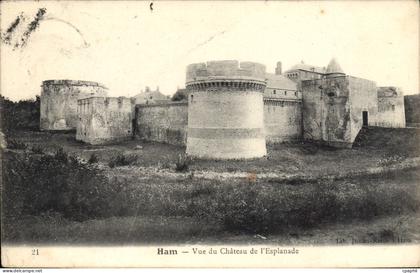CPA Ham Vue Du Chateau De I'Esplanade