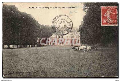 CPA Harcourt Eure Chateau Des Rufflets Vaches