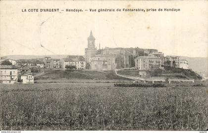CPA Hendaye Vue generale de Fontarabie prise de Hendaye