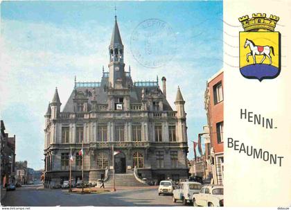 Carte Postale - 62 - Hénin Beaumont - Hotel de Ville - Blasons - Automobiles - CPM - Voir Scans Recto-Verso - Poscard -