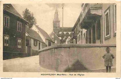 Carte Postale Ancienne - 67 - Hochfelden - Rue de l'Eglise - Animée - Enfants - CPA - Voir Scans Recto-Verso - Poscard -