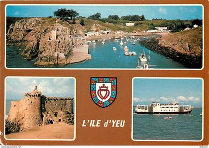 Carte Postale - 85 - Ile d'Yeu - Multivues - Bateaux - Blasons - Flamme Postale de l'Ile d'Yeu - CPM - Voir Scans Recto-