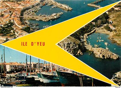 Carte Postale - 85 - Ile d'Yeu - Multivues - Bateaux - Flamme Postale de l'Ile d'Yeu - CPM - Voir Scans Recto-Verso - Po