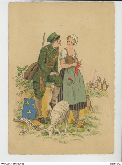 REGIONS - ILE DE FRANCE - Jolie carte fantaisie signée MAUDY