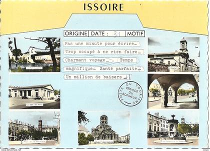 CPSM Issoire carte télégramme vues multiples