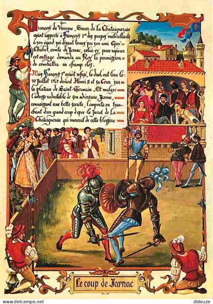 Carte Postale - 16 - Jarnac - Le coup de Jarnac - illustration d'Hommes en armures - Carte Neuve - CPM - Voir Scans Rect