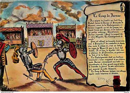 Carte Postale - 16 - Jarnac - Le coup de Jarnac - illustration d'Hommes en armures - CPM - Voir Scans Recto-Verso - Posc