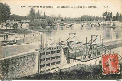 Carte Postale Ancienne - 94 - Joinville le Pont - Le Bords de la Marne - Les Écluses et le Pont de Joinville - Correspon