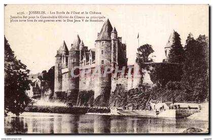 CPA Josselin Les Bords de I Oust et le Chateau Josselin fut pour le Connetable