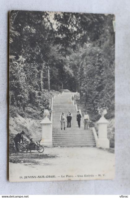 Cpa 1914, Juvisy sur Orge, le parc, une entrée, Essonne 91