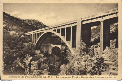CPA environs de l'ESCARENE nouveau pont route des écluses de Peille