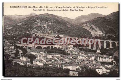 CPA L'Escarene Vue generale et Viaduc Ligne Nice Coni