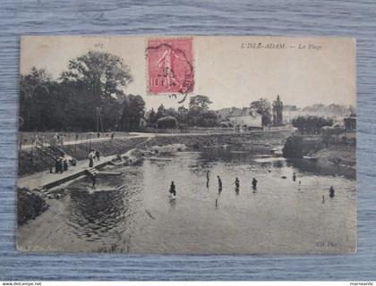 cpa L'Isle Adam(95)la plage