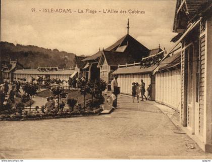 CPA L'Isle Adam La Plage L'Allee Des Cabines