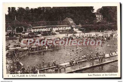 CPA L'Isle Adam Les Piscines Et Les Cabines