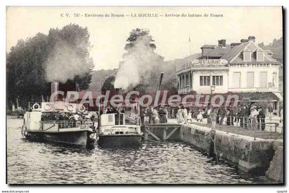 CPA La Bouille Arrivee Du Bateau De Rouen