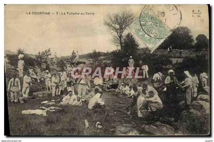 CPA La Courtine La toilette au Camp Militaria