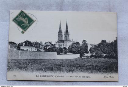 Cpa 1917, La Delivrande, vue sur la basilique, Calvados 14