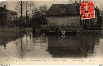 CPA Crue de la Seine VILLENEUVE la GARENNE vue sur la Digue (413037)