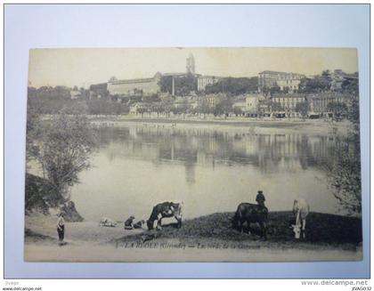 LA  REOLE  (Gironde)  :  Les bords de la  GARONNE   1927