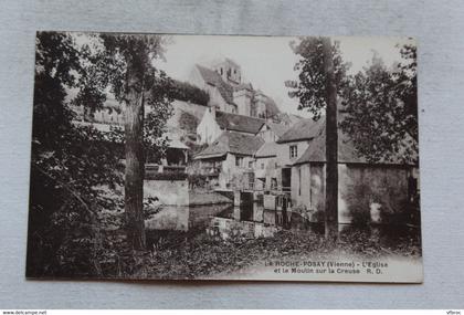 la Roche Posay, l'église et le moulin sur la Creuse, Vienne 86