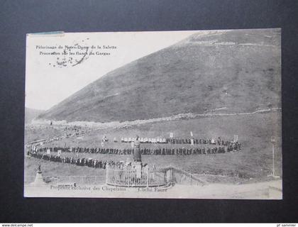 AK Frankreich um 1910 LA SALETTE Pélérinage de Notre-Dame de la Salette. Procession sur les flancs du Gargas
