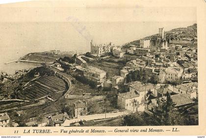 CPA La Turbie Vue generale et Monaco