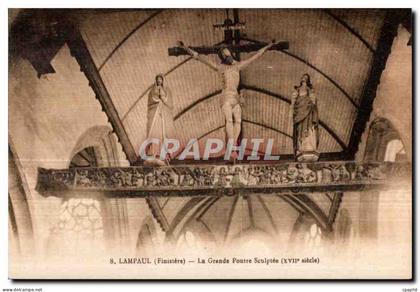CPA Lampaul (Finistere) La Grande Poutre Sculptee (XVII siecle)
