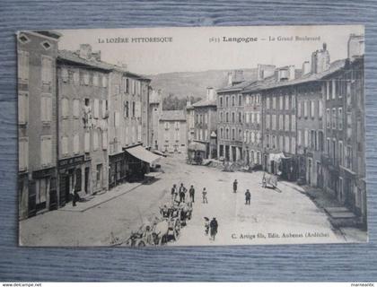 CPA - Langogne (48) le grand boulevard