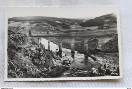 Cpsm, Langogne, pont des Brasses sur l'Allier, Lozère 48