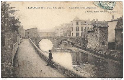 Langogne : Vieux pont sur le Langouyrou