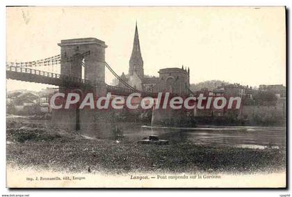CPA Langon Pont Suspendu Sur La Garonne