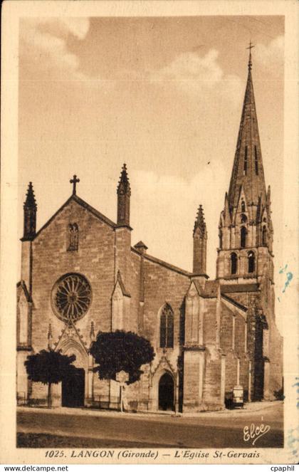 Langon CPA L'eglise Saint Gervais