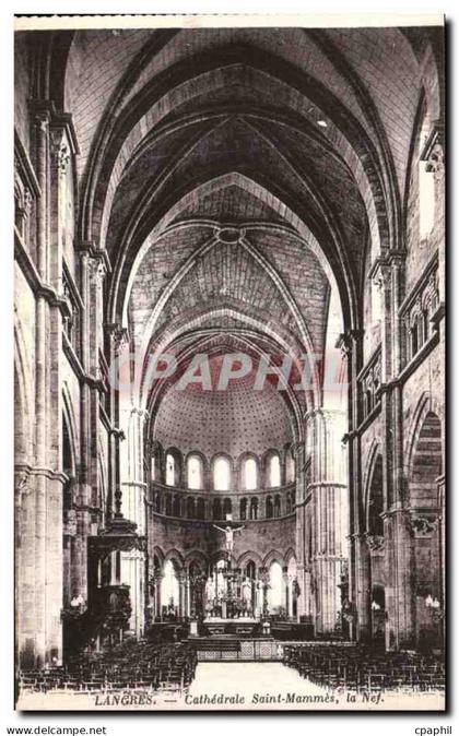 CPA Langres Cathedrale Saint Mammes la Nef