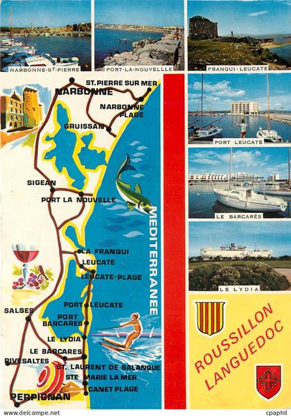 CPM Souvenir du Languedoc Roussillon Narbonne St Pierre Port La Nouvelle Le Barcares