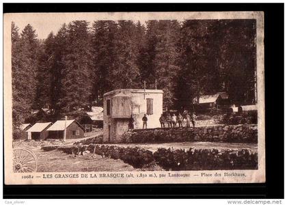 06 LANTOSQUE Les Granges de la Brasque, Place des Blockhaus, Chasseurs Alpins, ed BEF 10082, 1936
