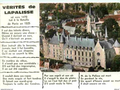 03 - Lapalisse - Le Château - Vue aérienne - Vérités de Lapalisse - Mention Photographie Véritable - Carte Dentelée - CP