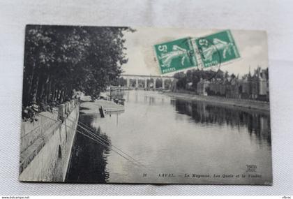 Cpa 1912, Laval, la Mayenne, les quais et le viaduc, Mayenne 53